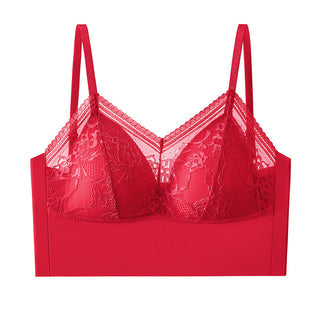 Ice Silk Lace Seamless Back Top Breathable Bra