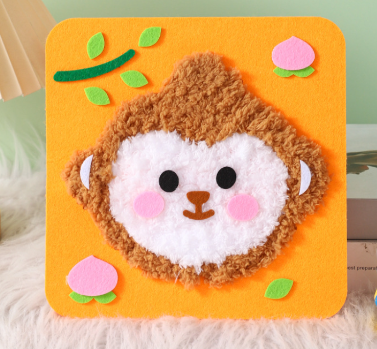 Children's educational hand-threading painting, creative cartoon yarn