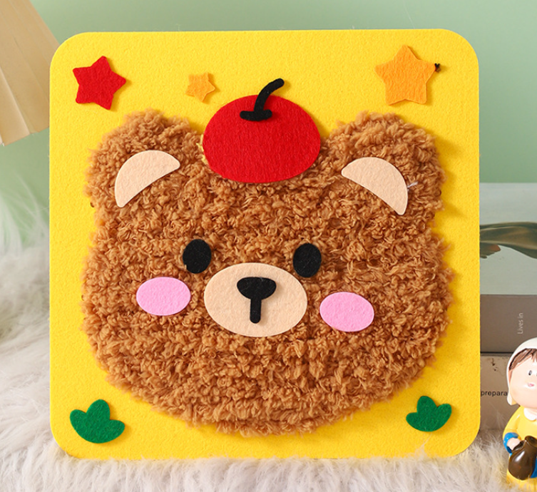 Children's educational hand-threading painting, creative cartoon yarn