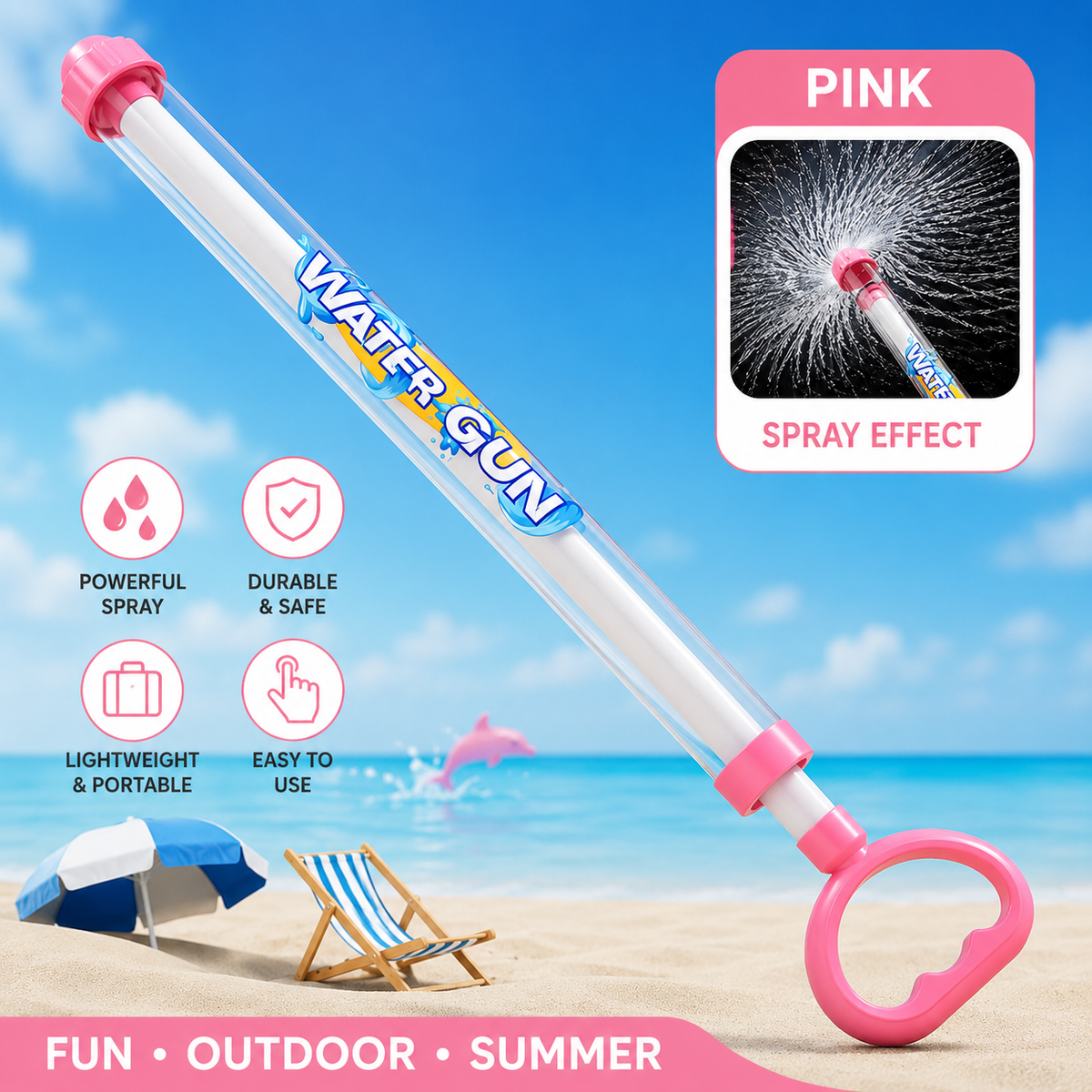 Kids Summer Fireworks Water Gun Toy – Fun Outdoor Spray Blaster, Birth