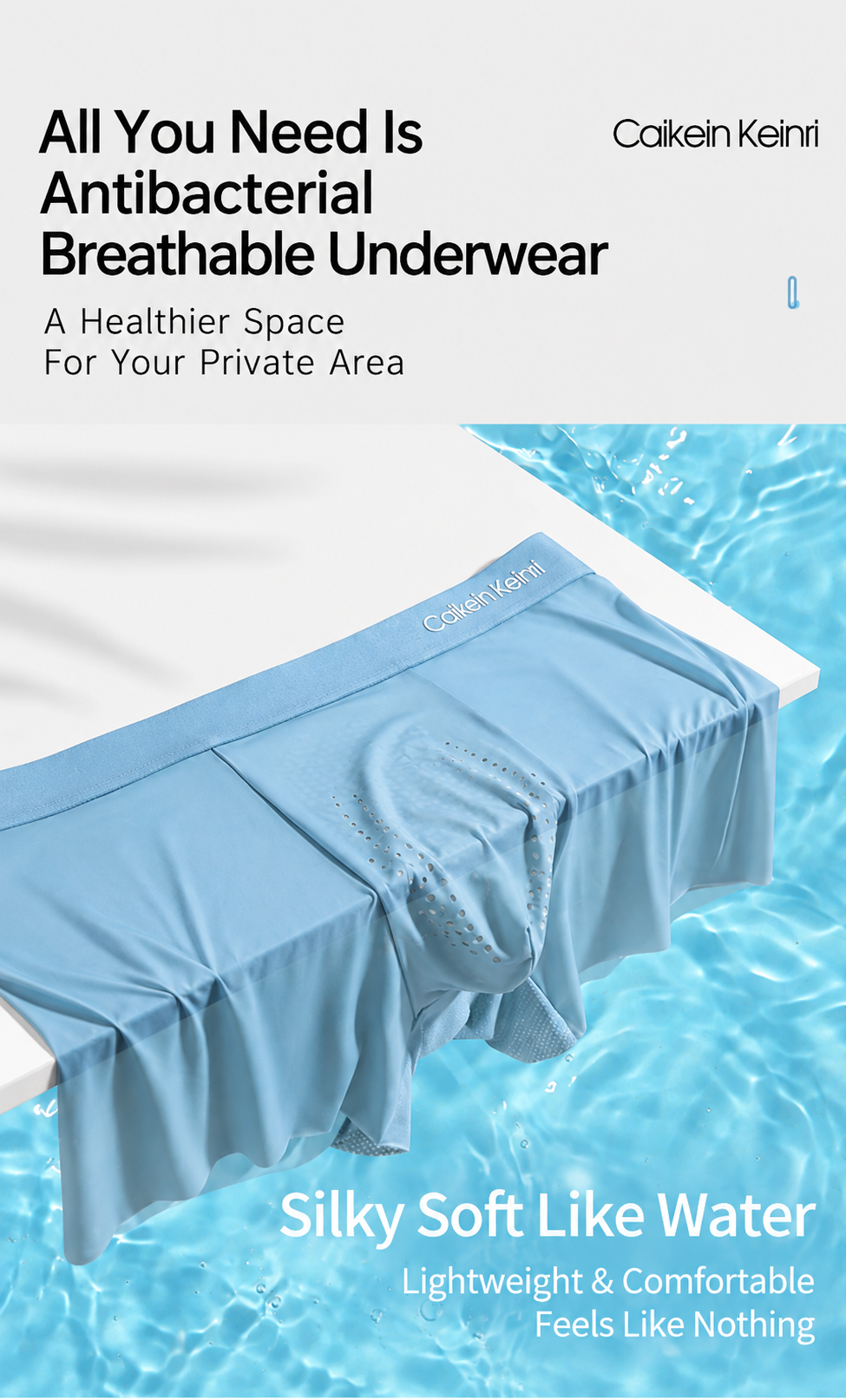 Caikein Keinri Men’s 10A Antibacterial Ice Silk Boxer Briefs