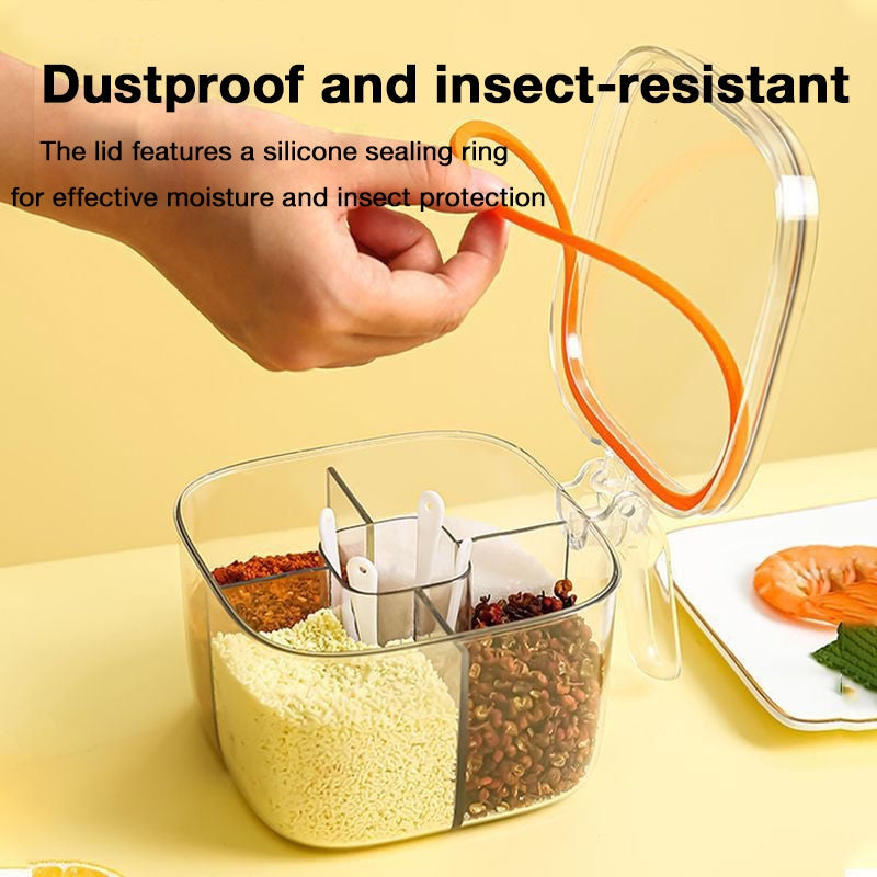 All-in-One Multi-Compartment Kitchen Spice Box, Transparent Multifunctional Seasoning Jar | Elitebaz