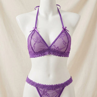 Backless Lace Lingerie Set Sheer Perspective Intimate Nightwear