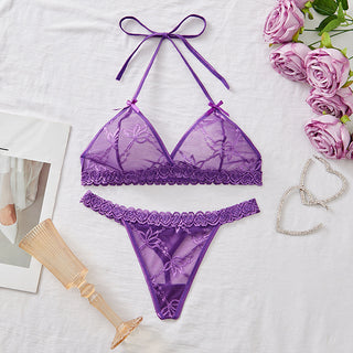 Backless Lace Lingerie Set Sheer Perspective Intimate Nightwear