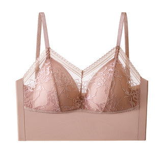 Ice Silk Lace Seamless Back Top Breathable Bra