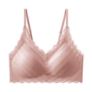Lace Backless Tank Top Women Wire Free Thin Cup Bra