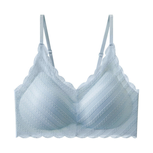 Lace Backless Tank Top Women Wire Free Thin Cup Bra